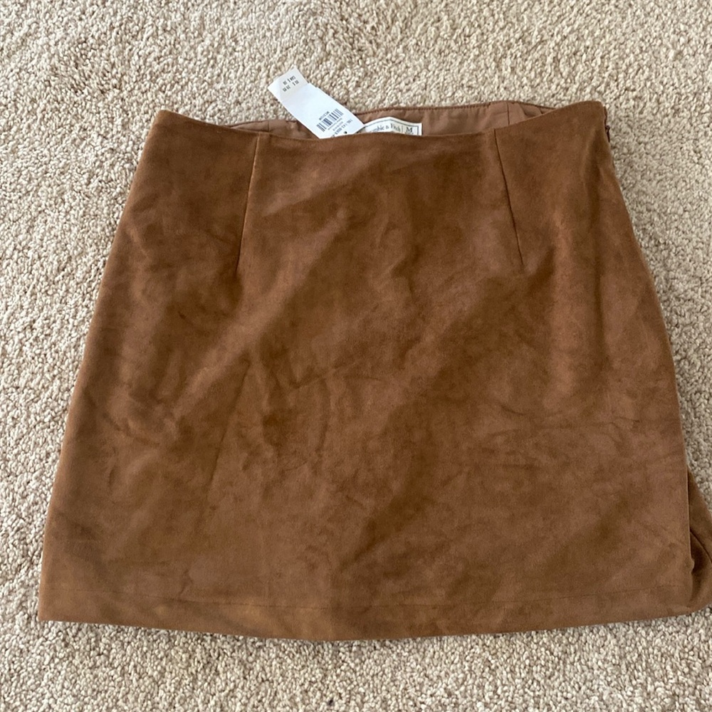 Brown suede skirt